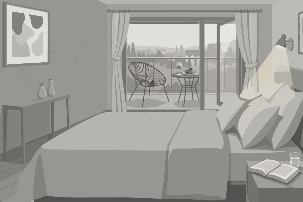 Standard Zimmer mit 2 Queensize-Betten und Balkon